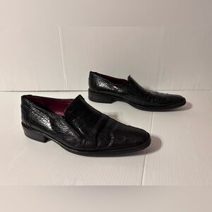Guy Laroche Italy leather slip on black loafer shoe men size 41 EU / 8-8.5 US